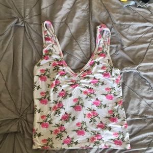 White tank top with pink flowers
